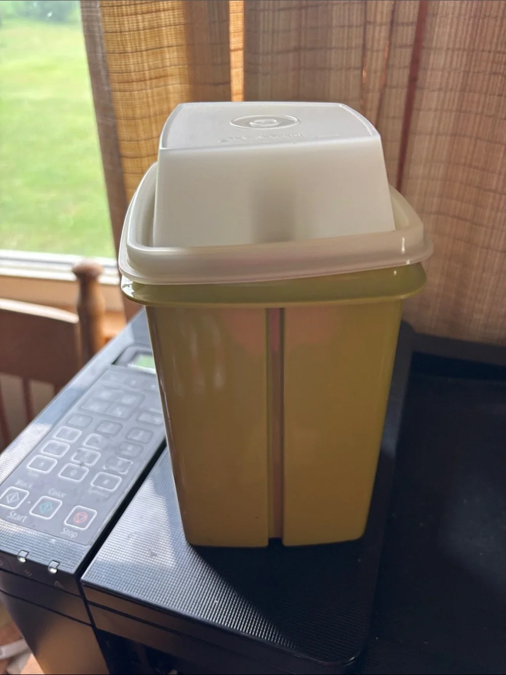 Vintage green Tupperware pickle keeper